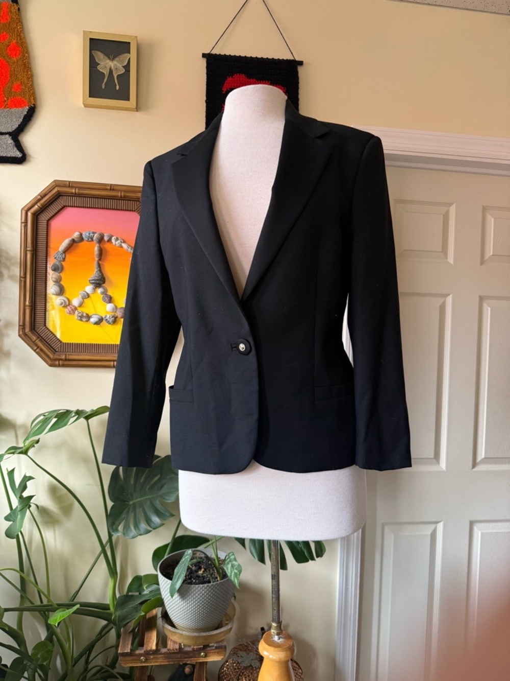 Versace 90’s Vintage Black Single-Button Tailored Blazer
